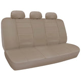 A36 Premium 12mm Rear Bench PU Leather Seat Covers 3 Headrests - RealSeatCovers