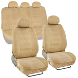Front Bucket / Rear Bench 9pc Combo Seat Cover Set Airbag Safe - RealSeatCovers