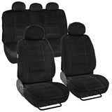 Front Bucket / Rear Bench 9pc Combo Seat Cover Set Airbag Safe - RealSeatCovers