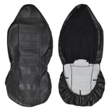 FULL Geniune PU Leather Front 2 High Back Bucket Seat Covers - RealSeatCovers