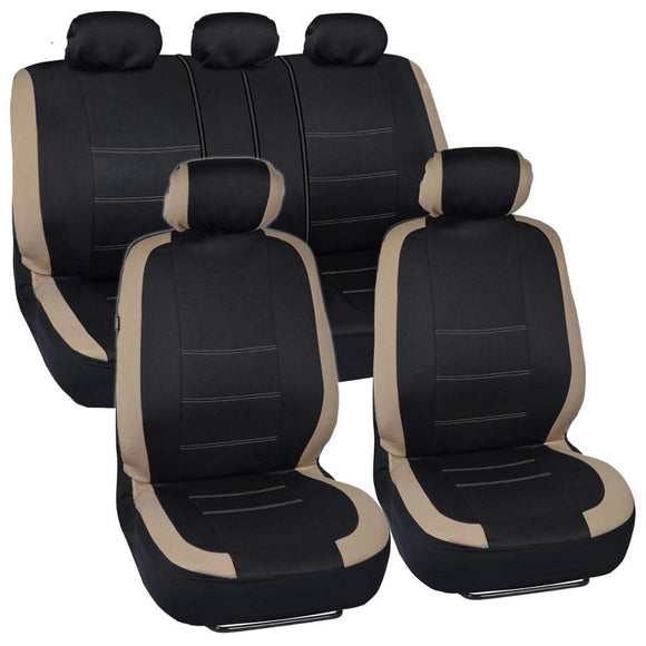 Semi Custom Flat Cloth Full Combo Seat Covers Airbag Safe Full Set - RealSeatCovers