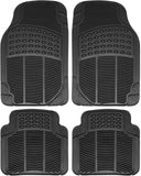 All Weather Heavy Duty Rubber Floor Mats Semi Custom 4pc Set - RealSeatCovers