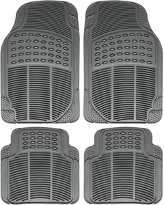 All Weather Heavy Duty Rubber Floor Mats Semi Custom 4pc Set - RealSeatCovers