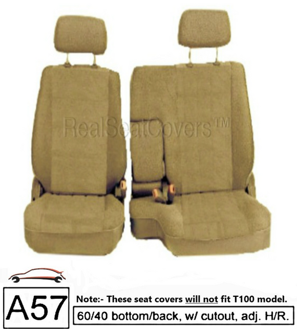 Seat Covers for Toyota Pickup 60/40 Split Bench w/ Adjustable Headrest