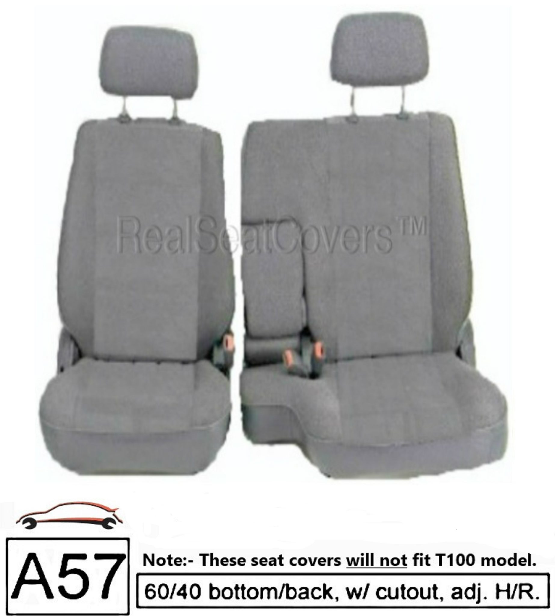 Toyota Pickup Front 60 40 Split Bench Thick Seat Cover Custom Made Fit RealSeatCovers