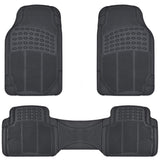 All Weather Heavy Duty Rubber Floor Mats Semi Custom 3pc Set - RealSeatCovers