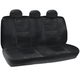 A36 Premium 12mm Rear Bench PU Leather Seat Covers 3 Headrests - RealSeatCovers