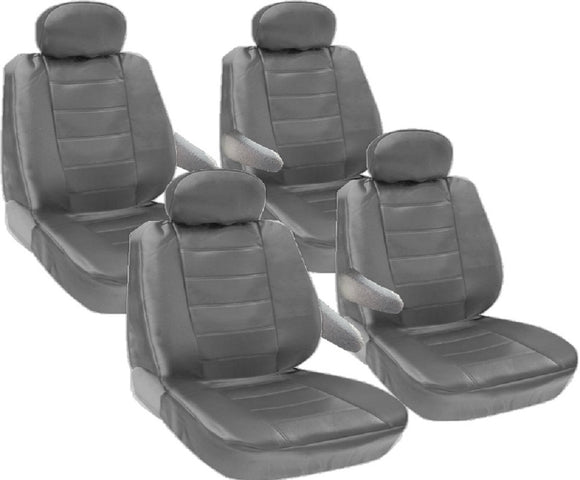 8pc 2 Row 12mm Thick Genuine PU Leather Seat Covers for VAN - RealSeatCovers