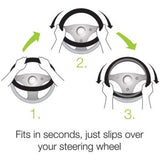 Grain Design Chrome Stripe Wood Gray Steering Wheel Cover - RealSeatCovers